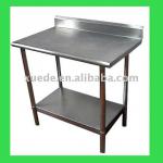 stainless steel side table with rear splash