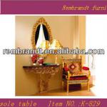 Classic 24k gold plated console table and mirror-K-829