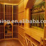 wooden wine shelf