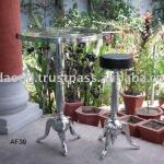 Cast aluminium Bar Table And Stool with mirror polish