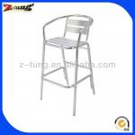 hot quality high back aluminum armrest bar stool ZT-2013C