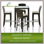 Tall rattan bar table and chair