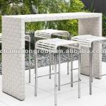 Outdoor bar table set, bar chair, bar stool with stainless steel