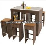 Garden leisure wicker bar table and chair made in China-BZ-B009