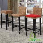 New Trendy Designer Wood Base Rattan Bar Chair