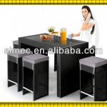SGS HDPE rattan home mini coffee table and stools SCBT-006