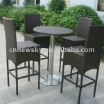 Bar Set Furniture PE Wicker Round Bar Table With Chairs