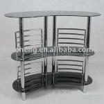 tempered glass and iron leg plating bar counter