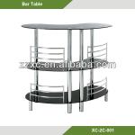 3 Tiers Glass Chromed Bar Table XC-2C-001