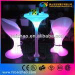 Modern Outdoor Standing White LED Illuminated Plastic Bar Table