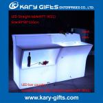 2Different Shape Straight Tables With Holder LED Portable Bar Counter