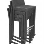 Luxury Rattan Woven Bar Stool MB2928 sea Black grass wicker stackable