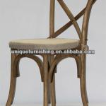 Modern stacking cross back manila dining chair,french X chair