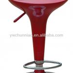 Red Plastic rotatable Barstool With Pedal