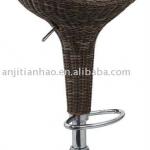 Rattan cane bar stool chrome base (TH-100)