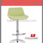 Green leather bar stool / brushed chrome barstools