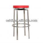 OB-930 4 leg fixed swivel bar stool in stainless steel