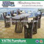 Aluminum frame with rattan wicker outdoor bar stools-YTA645-2,YTD645-1