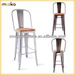 Wooden Seat Tolix Barstool/ High Back Tolix Stool/Replica Tolix Barstool