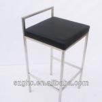 stainless steel height adjustable swivel leather bar chair-GHC602