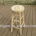 log rotating wooden bar stool