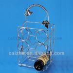 Six Bottles Design Wine Holder,Chromed