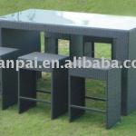 aluminum wicker bar counter