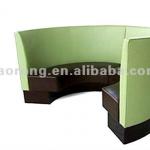hot! bar faux leather curved bench with wooden base and hight back (SO-037)-SO-037