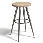 Fine Art design Bar Stool /(round wooden seat)