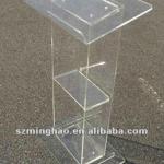 Clear square stable acrylic lectern for teaching in school