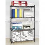 School furniture black powder coated rustproof wire metal vetical book shelf