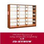 wooden lateral plate double column double side bookshelf-JD-012