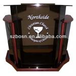 Deluxe Acrylic Wood Floor Lectern,Wood Acrylic Lectern,Black Acrylic Pulpit-GL-050