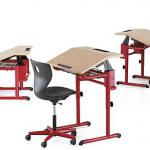 Height-adjustable in six steps: StepByStep school desk table
