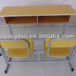 Double school desk and chair