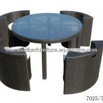 Alumimum rattan school desk with chairs-7025