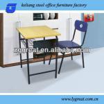 Top quality connected double school table and chair-school desk