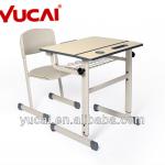 Children plastic student desk and chair