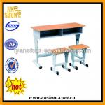 Hot Selling Double School Desk And Chair/School Furniture For Promotion