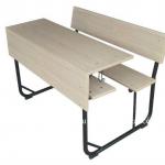 Double school desk and bench