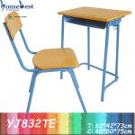 Metal school desk and chair