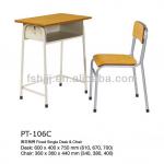 Plywood school furniture /single primary school desk and chiar-PT-106C
