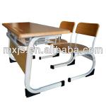 Hot sale Werzalit double seat desk and chair, four desk heights for choice-MXS203