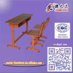 Metal frame hight adjustable double desks and chair for school-SDC-02