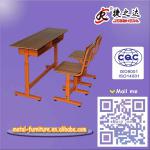 Metal frame hight adjustable double desks and chair for school