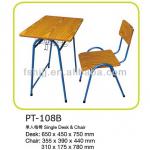Single school desk and chiar/ school furniture /wooden school desk and chair-PT-108B