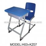 modern plastic school desk and chair H03+KZ07