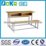 Double student desk and chair/class furniture-HA31