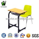 Modern Plastic Attached School Desks and Chairs Furniture