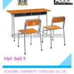 prices for school furniture/ergonomic school chairs with table attached/Double study Table and chair set for sale
